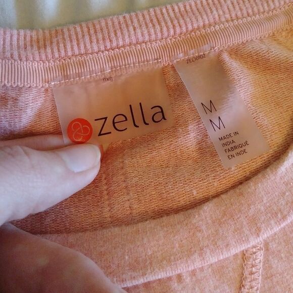 Zella Blush Pink Scoop Neck Sweatshirt w/ Pocket - Picture 4 of 7